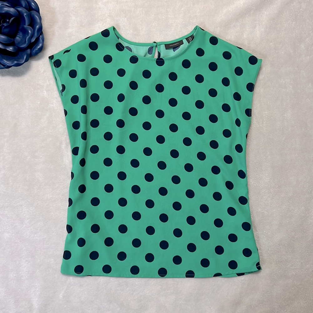 Halogen Sleeveless Blouse | Navy & Kelly Green